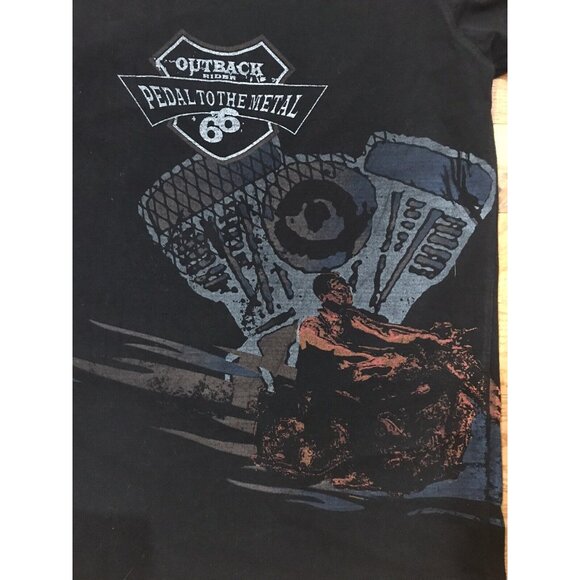Outback Rider Motorcycle T-Shirt 2XL Black Short Sleeve - Picture 2 of 7